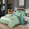 Sliver Gold Luxury Silk Bedding مجموعة ساتان جاكار حاف غطاء التطريز ومجموعات الملابس مجموعات السرير وسادات 1