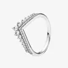 Princess Wish Ring Women Wedding Jewelry with Original box for Pandora 925 Sterling Silver CZ Diamond Rings set High quality