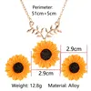 2020 Bohemian Fashion Creative Gold Sunflower Necklace Stud Oorbellen Sets Accessoires Trendy Daisy Sieraden Gift voor Vrouwen Meisjes
