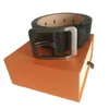 Mode grande boucle lisse hommes ceintures hommes femmes ceinture de luxe designer femme accessoires de qualité supérieure ceinture en cuir avec box287w