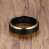 2020 Nova Moda Alianças de Casamento de Carboneto de Tungstênio 6mm Ouro Linha Anel Preto Fosco Acabamento Masculino Noivado Jóias Masculinas