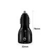 QC30 Fast Chargers 12V 9V 5V Quick Car Charger Dual USB Fast Charging Adapter 31A för iPhone 13 Pro Max Samsung S20 S10 S82370157