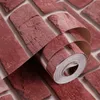 Red Grey Vintage Rustic Stone Brick Wallpaper Roll Living Room Bedroom Restaurant Background Loft style 3d Wall Paper