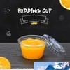 60ml / 2oz Engångsplast Pudding Cups med lock Yoghurtkoppar Rensa geléskålsås Efterrätt Boxfood Shop Förpackning Bröllopsfestival 100st