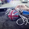 Heißer Bling Auto Rückspiegel Anhänger Kristall Ball Strass Hängen Ornament Für Mini Cooper Auto Charme Dekoration Zubehör