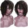 Dilys Court Doux Brun Synthétique Perruques Pour Les Femmes Noires Faux locs Dreadlock Dreads Tressage Crochet Twist Fiber Perruque De Cheveux Américaine