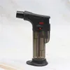 Новый на открытом воздухе Turbo Turbo Spray Light для кухни BBQ Ветрозащитный реактивный бутан газовый зажигалка для сигарной трубы 1300 C с основанием без газа