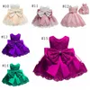 Robes de filles en bas âge dentelle bébé fille robe de princesse gros arc enfants robes de fête sans manches enfants vêtements de mariage vêtements de bébé DW4280