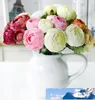 Bouquets de mariage pivoines artificielles, 10 pièces, magnifiques fleurs en soie de haute qualité, décoration de la maison, 4 couleurs disponibles