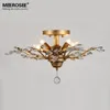 Vintage Crystal Chandelier Light Fixture American Style Pendant Lustres Suspension Lampara de techo Dining room Living room Indoor Lighting