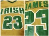 Schip uit de VS #St Vincent Mary High School Irish Basketball Jersey All Stitched White Green Yellow Jerseys Size S-3XL