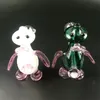 Mini 4,7 Zoll Glasbong Pinguin Wasserbongs Wasserpfeifen Rosa Fuß Ölbrenner Dab Rigs