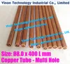 D8.0x400Lmm messing tube multihole (30pcs / lot), messing EDM Tubing Electrode Multi-Channel Diam. 8,0 Lengte 400 voor elektrische afvoerbehandeling