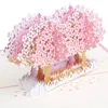 Cartes de vœux pop-up à fleurs romantiques 3D, carte postale de remerciement pour anniversaire de mariage, fournitures de fête pour la Saint-Valentin