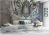 Niestandardowe fotograficzne tapety na ściany 3D mural do salonu 3D relief tygrys ceglany mur tło ściany papierowe dokumenty wystrój domu