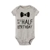 Body pour bébé, lettres imprimées «It Is My Half Birthday», drôles et mignons, vêtements blancs pour enfant, cadeau de 1er anniversaire, 2020, 9220249