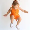 Çocuk Tasarımcı Giysi Kızlar Sling Tulumları Bebek Katı Dantel-Up Tulum Yaz Bodysuits Pantolon Rahat Butik Playsuits Kıyafetleri Tırmanma B7591