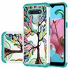 Shocksäker solros Hård PC + TPU Blomma Butterfly Tree Hybrid Skin Back Cover Case för LG K31 K51 X320 V60 Stylo6 Stylo5 LV3 2018 K40