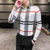 Streetwear Bluzka Socjalna Camisa Masculina 2020 Wiosna Koreański Projektant Dorywczo Mężczyźni Koszula Z Długim Rękawem Slim Fit Mens Sukienka Shirts1