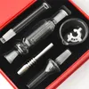 Billigaste Mini Glass Collector Kit 10mm Joint DAB Straw Oil Rigs Micro NC Set Glas Vattenrör Hand Smokinge Oil Burner Pip med presentförpackning