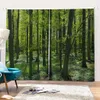 침대 룸 거실 사무실 차광막 등 자연 풍경 녹색 숲 커튼 창 정전 럭셔리 3D 커튼 세트