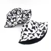 Milch Cow Print Fisherman Hat Women's Double Bucket Hat Mäns Animal Design Panda Hat Party Mössor 3 Style T2C5254