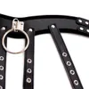 PU cuero reina sujetador abierto vestido cinturón de castidad femenina cuello bondage collar restricción pantie Adulto SM Sex Game Toy para pareja mujer Y200616