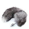 Fox Tails Plug Anal Sexo Anal Toys Big real Silver Fox Tails metal Butt Plug Casal Erótico Cosplay Lobo Drop Tail CX200724 transporte