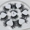 New 7 pairs Faux 3D Mink Eyelash Thick Curl False Eyelashes Love Heart Tray Eyelash Extension Soft Wispy Fluffy Fake Mink Lashes Makeup