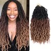 Wave Hair Ombre Curly Crochet Synthetic Braiding Hair Extensions Goddess Faux Locs 18 Inches Soft Dreads Dreadlocks Hair for marley