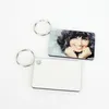 Sublimation Blank Holder Keychain mulit style double side Wooden Pendant with Metal Clip Cords for DIY Party Favor