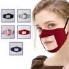 Surdomute designer Masque facial Protection pour adultes et enfants avec fenêtre transparente Masques pour la bouche en coton visible Masque lavable et réutilisable