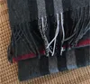 Groothandel sjaal 100% kasjmier klassiek gecontroleerde sjaal zachte kasjmier sjaal heren en dames sjaals 180 * 30cm