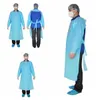 Vêtements de protection CPE Robes d'isolement jetables Costumes de vêtements Anti-poussière Vêtements de protection extérieurs Imperméables jetables RRA3330