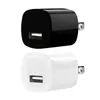 5V 1A US AC Home Travel Wall Charger Plug -adapter för iPhone Samsung HTC Xiaomi Android -telefon Vit svart högkvalitativ F1