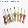 smoking Heady Glass Nectar with 10mm Quartz Tips Keck Clip Smoking Pipe Nector Kit 2 Styles