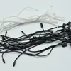 Fio 980 pcs / lote de boa qualidade Preto e branco Cabo encerado Cabo de pendurar Tag Nylon String Snap Bloqueio Pino Loop Fixador Laços Comprimento: 18cm