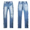 Frauen Jeans Mode Streetwear Skinny Bleistift Hosen Seitenloch Riss für Frauen Mid High Taille Frau Gebleichter Himmel Blau Plus Größe