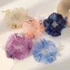 الكورية الحلو شبكة زهرة scrunchie النساء الفتيات مرونة العصابات الشعر فراشة شعر حاملي ذيل حصان الشعر اكسسوارات للشعر