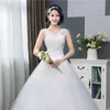 Koreanischen Stil V-ausschnitt Spitze Tank-Sleeveless Blumen Druck Ballkleid Hochzeit Kleid 2020 Neue Mode Einfache estidos de noivas CC