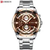 Relojes Big Diver para hombre, reloj de oro Curren para hombre 2020, cronógrafo resistente al agua, reloj de pulsera dorado para hombre, reloj Masculino262b