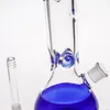 Royal Blue Grube Grube i Clear Glass Bong 11.5 cali Intensywny Dyfuzja DAB Solidna baza Przyjemna Bubbler Bubbler Ręcznie Rozwijana Rura wodna