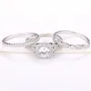 Nowy sprzedaż biały złoto Clear Cyrcon Pierścień dla kobiet039s Pierścień prezentu zaręczynowy Cne Fast 9483569