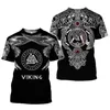 Roupas de marca Viking Tattoo Padrão Imprimir 3D Camiseta Homens Camiseta Verão Engraçado T-shirt Manga Curta O-Pescoço Tops Drop Shipping