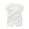 Bébé fille vêtements dentelle infantile filles barboteuse à manches courtes nouveau-né combinaison été combishort Boutique bébé vêtements blanc rose en option DW5666