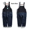 New mens cotton multi-pocket splice loose overalls man streetwear jeans men casual trousers suspenders pants jumpsuits coveralls220e