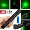 2PC 10Mile Puntatore Laser Verde Militare Penna Astronomia 5mw 532nm Potente Giocattolo Del Gatto Messa A Fuoco Regolabile Lazer + 18650 batteria + Caricatore