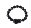 Feng Shui Obsidian Stone Beads Bracelet Men Femmes Unisexe Bracex Black Black Pixiu richesse et bonne chance Bracelet8289868