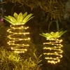 Lampes solaires de jardin en forme d'ananas lampe suspendue solaire extérieure lampe murale étanche fée veilleuses fil de fer Art décor à la maison