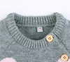 Vestiti del bambino di Pasqua Coniglietto Ragazze del bambino Pagliaccetti lavorati a maglia Coniglio Tute da neonato Tute da neonato calde Boutique Abbigliamento per bambini DW5038